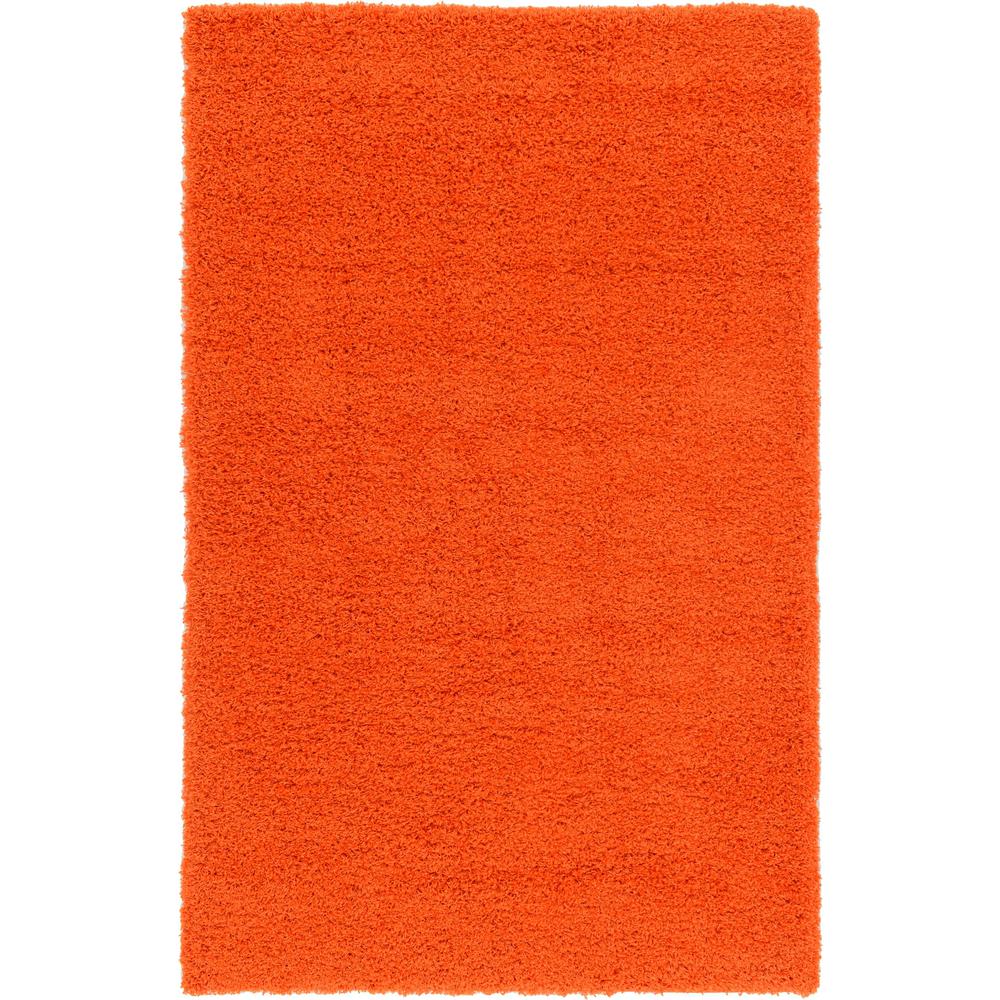 Solid Shag Rug, Tiger Orange (5' 0 x 8' 0). Picture 1