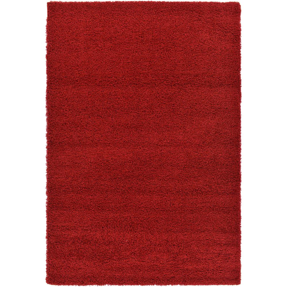 Solid Shag Rug, Cherry Red (6' 0 x 9' 0). Picture 1