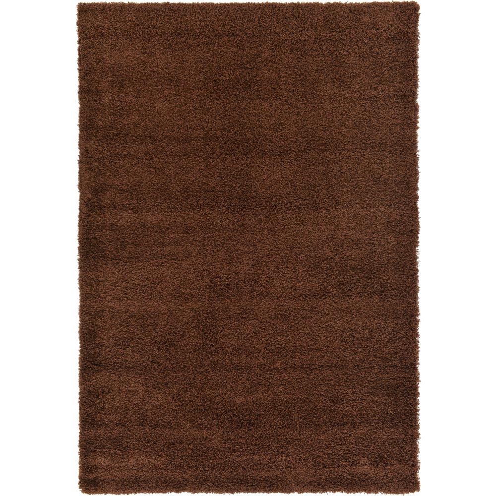 Solid Shag Rug, Chocolate Brown (6' 0 x 9' 0). Picture 1