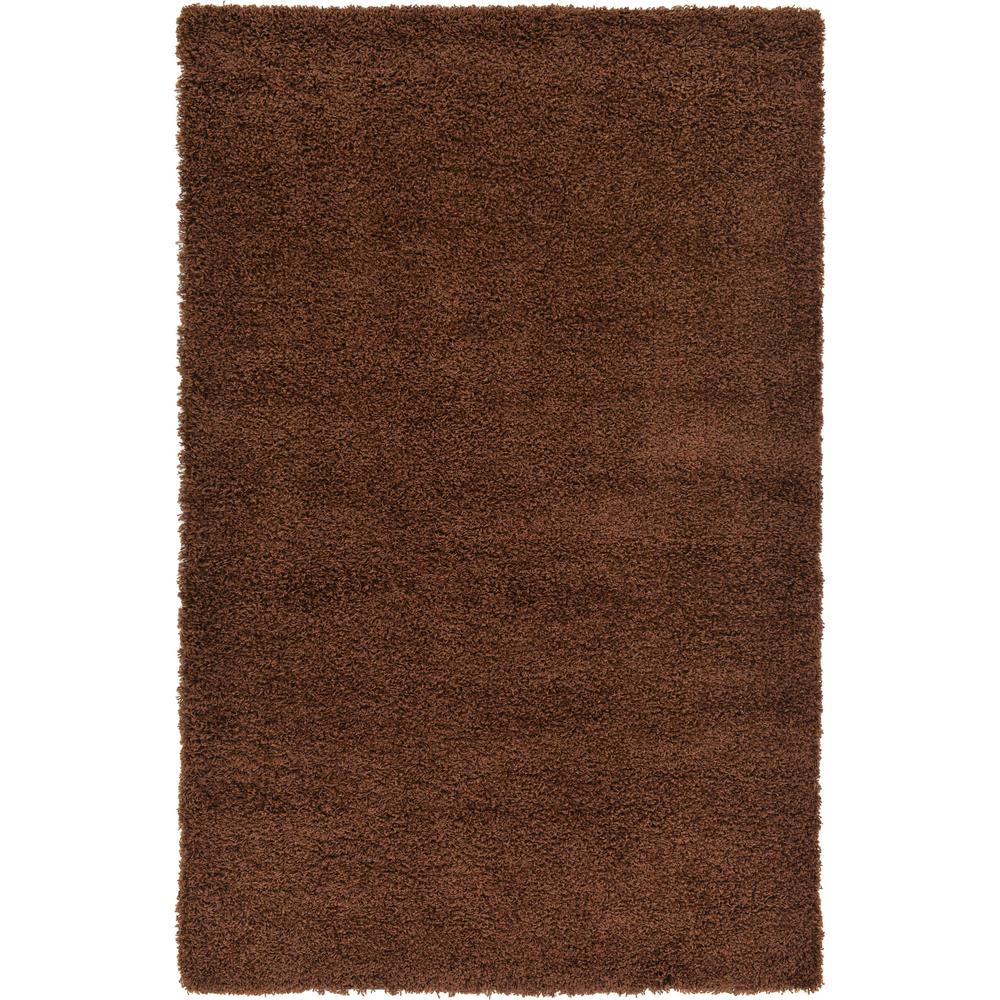 Solid Shag Rug, Chocolate Brown (5' 0 x 8' 0). Picture 1