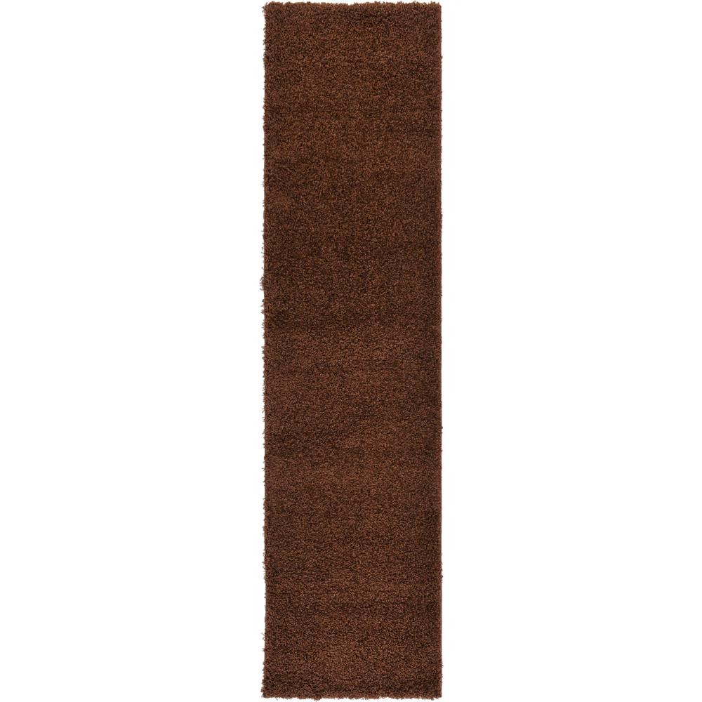 Solid Shag Rug, Chocolate Brown (2' 6 x 10' 0). Picture 1