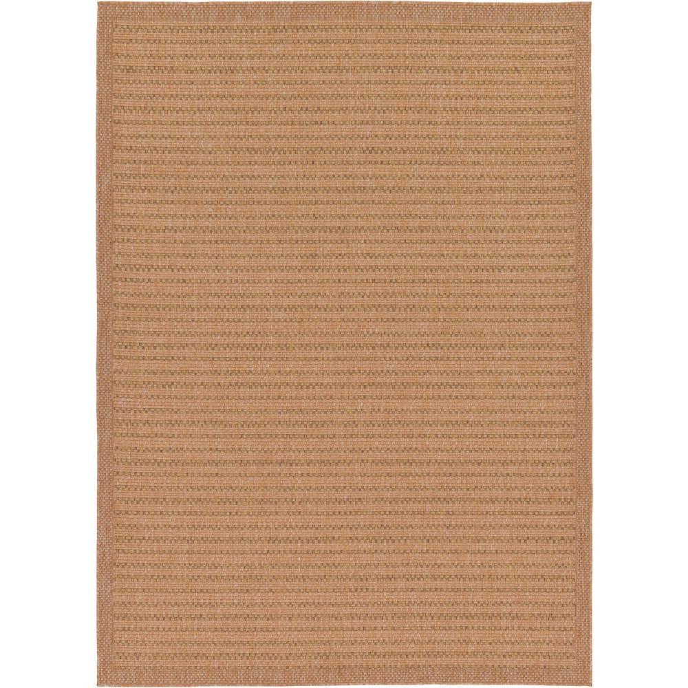 Outdoor Checkered Rug, Light Brown (7' 0 x 10' 0). Picture 1