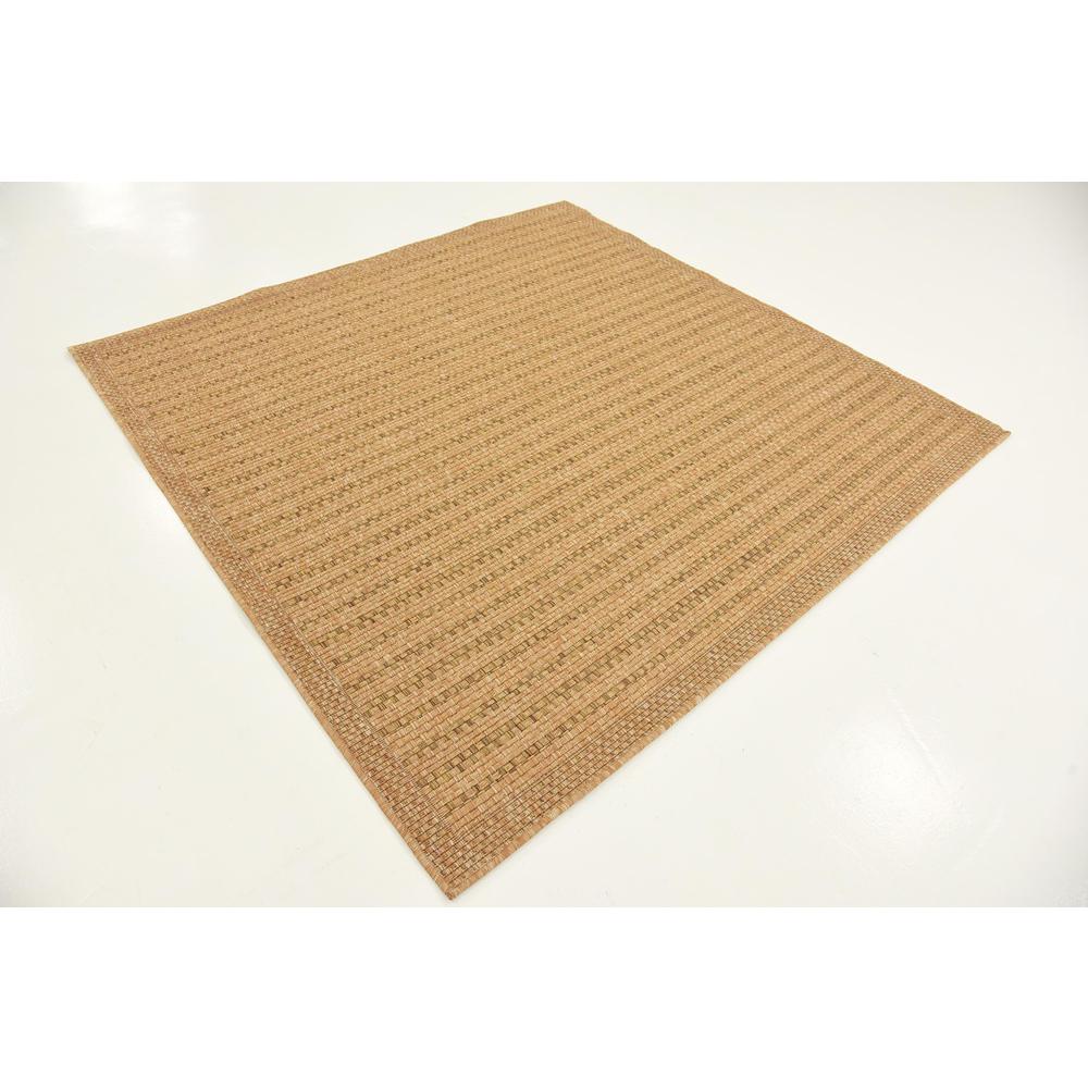 Outdoor Checkered Rug, Light Brown (6' 0 x 6' 0). Picture 3