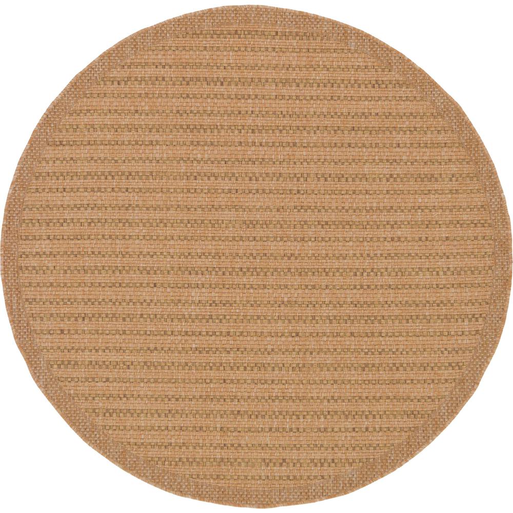 Outdoor Checkered Rug, Light Brown (6' 0 x 6' 0). Picture 1