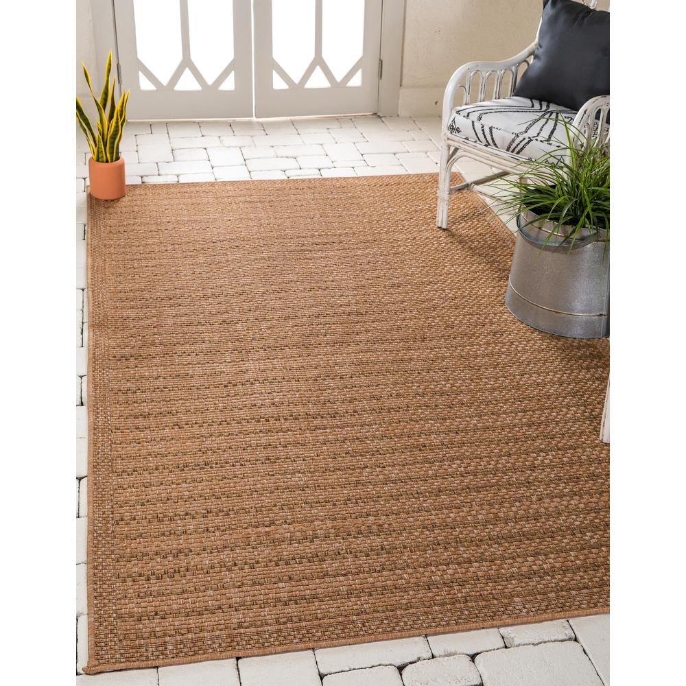 Outdoor Checkered Rug, Light Brown (7' 0 x 10' 0). Picture 2
