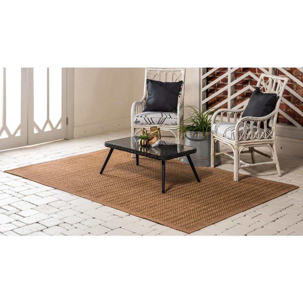 Outdoor Checkered Rug, Light Brown (7' 0 x 10' 0). Picture 3