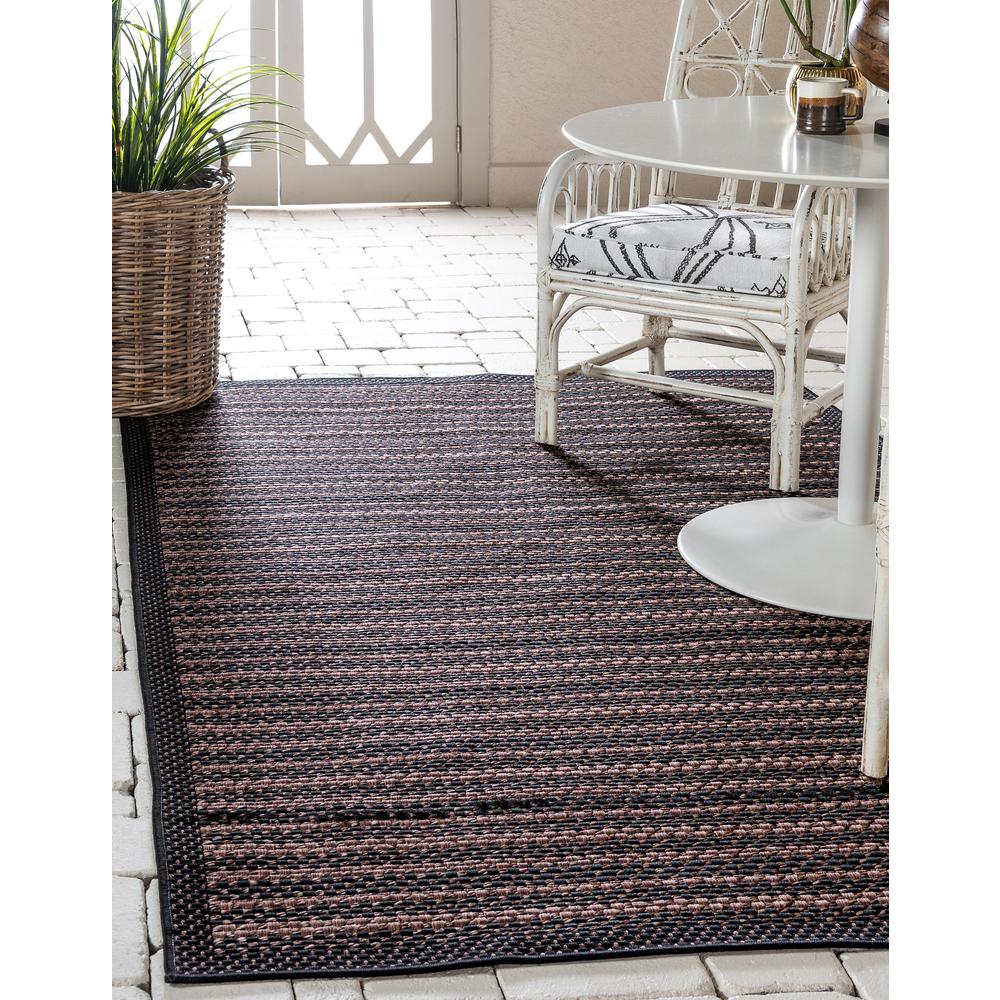 Outdoor Checkered Rug, Black (7' 0 x 10' 0). Picture 2
