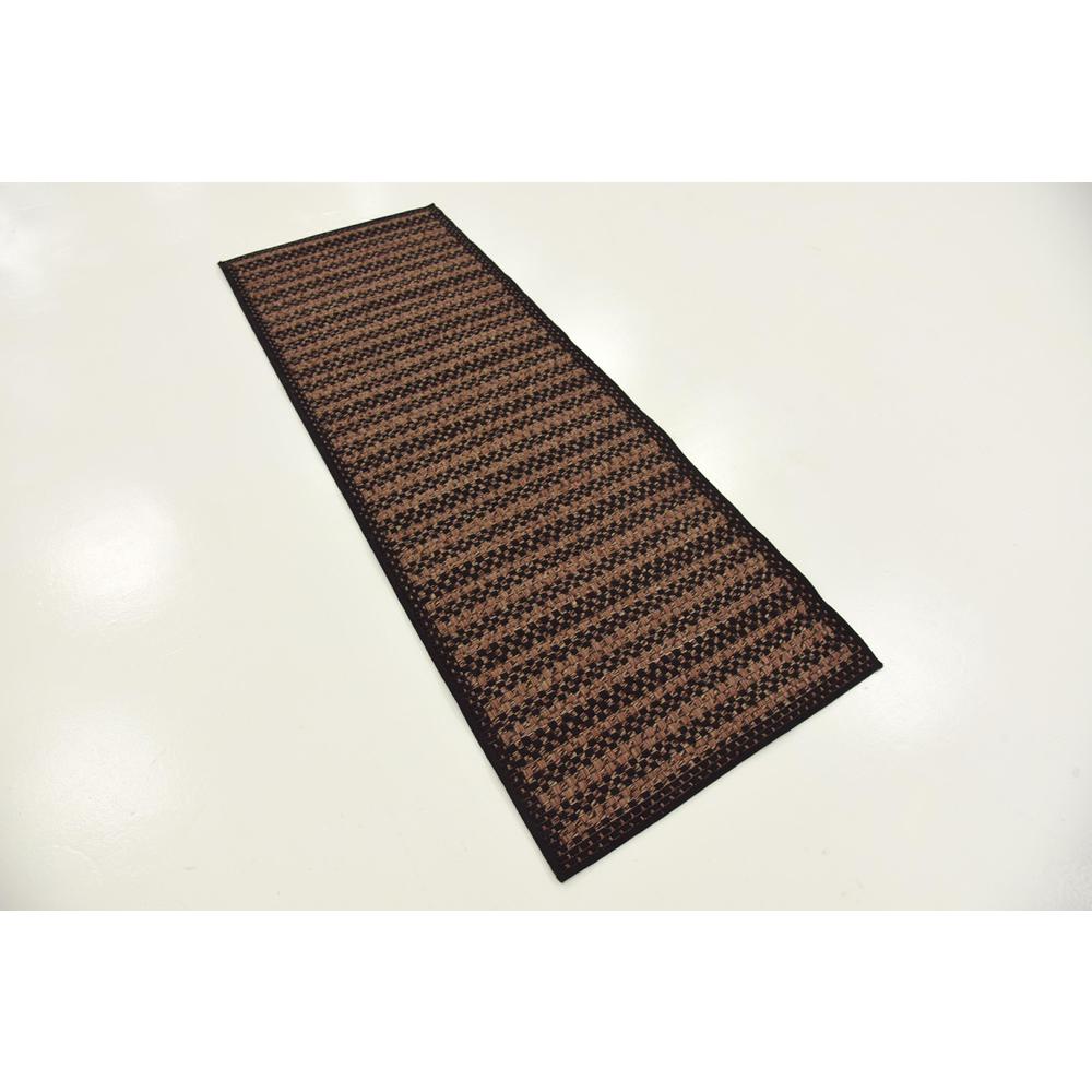 Outdoor Checkered Rug, Black (2' 2 x 6' 0). Picture 3