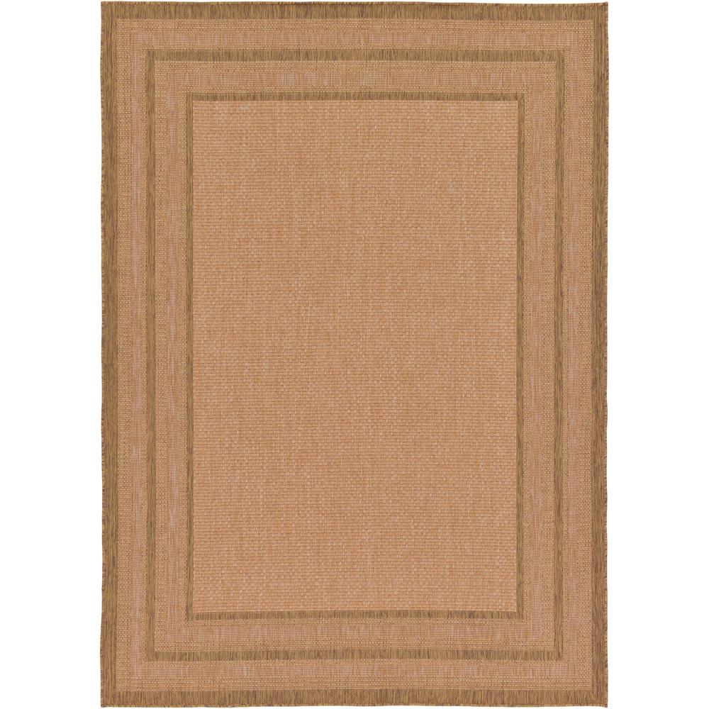 Outdoor Multi Border Rug, Light Brown (7' 0 x 10' 0). The main picture.