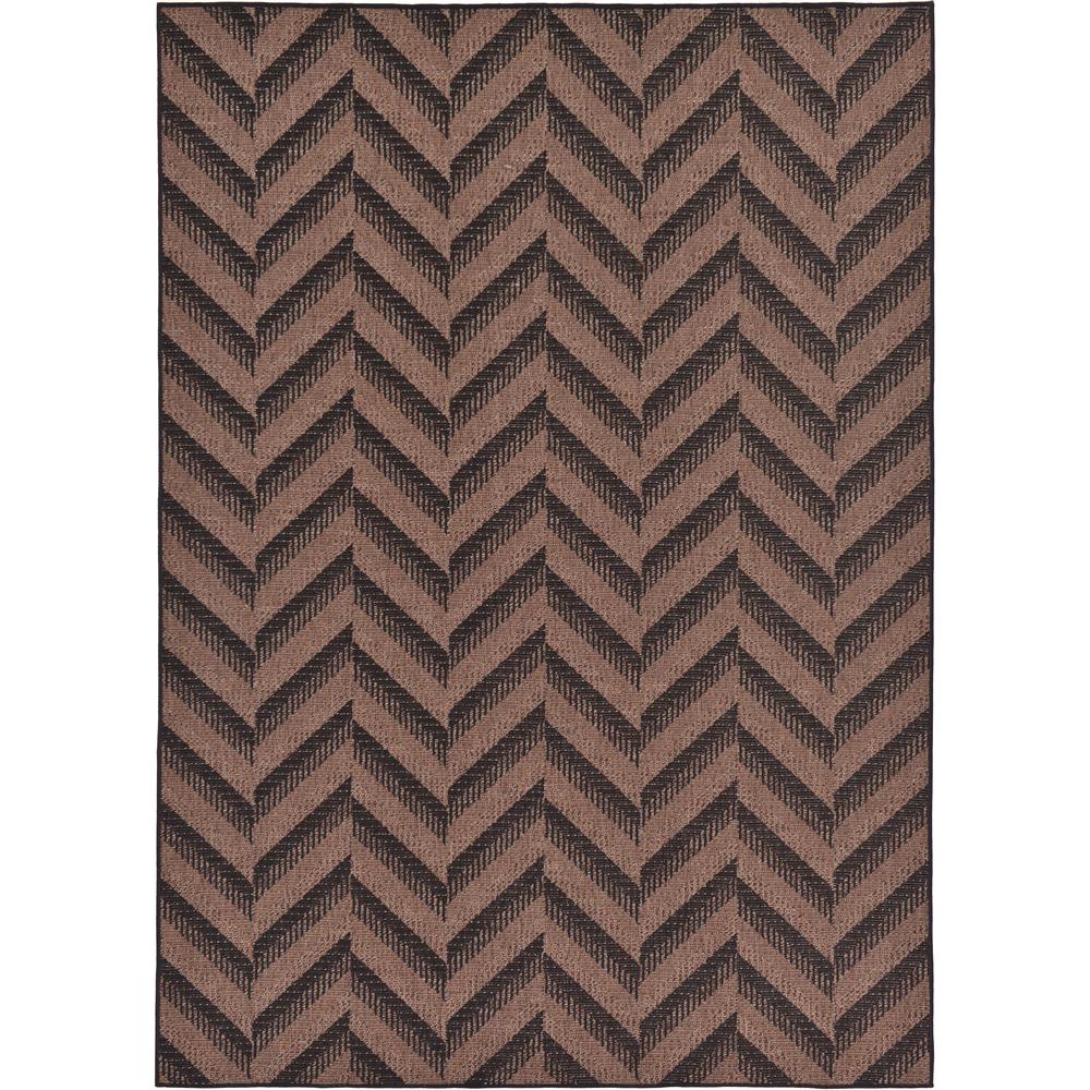 Outdoor Chevron Rug, Brown (7' 0 x 10' 0). Picture 1