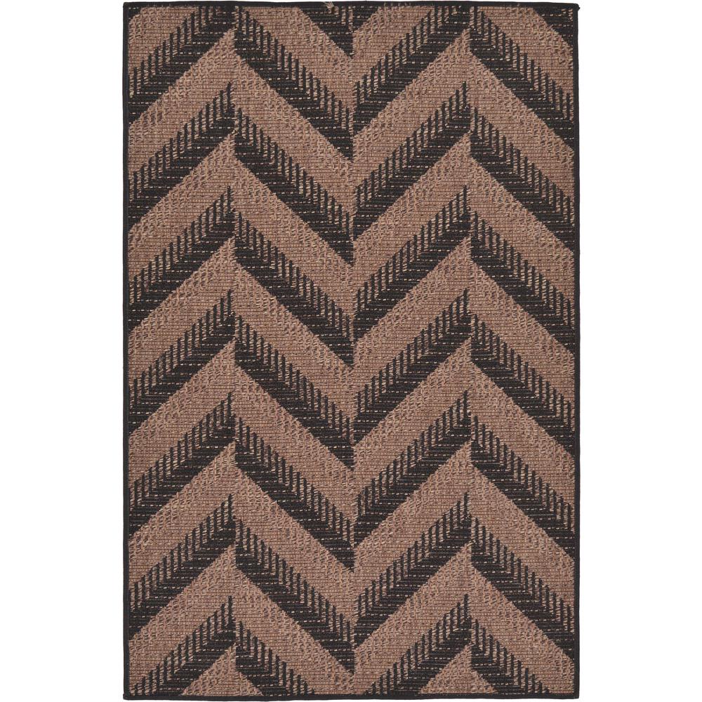 Outdoor Chevron Rug, Brown (3' 3 x 5' 0). Picture 1