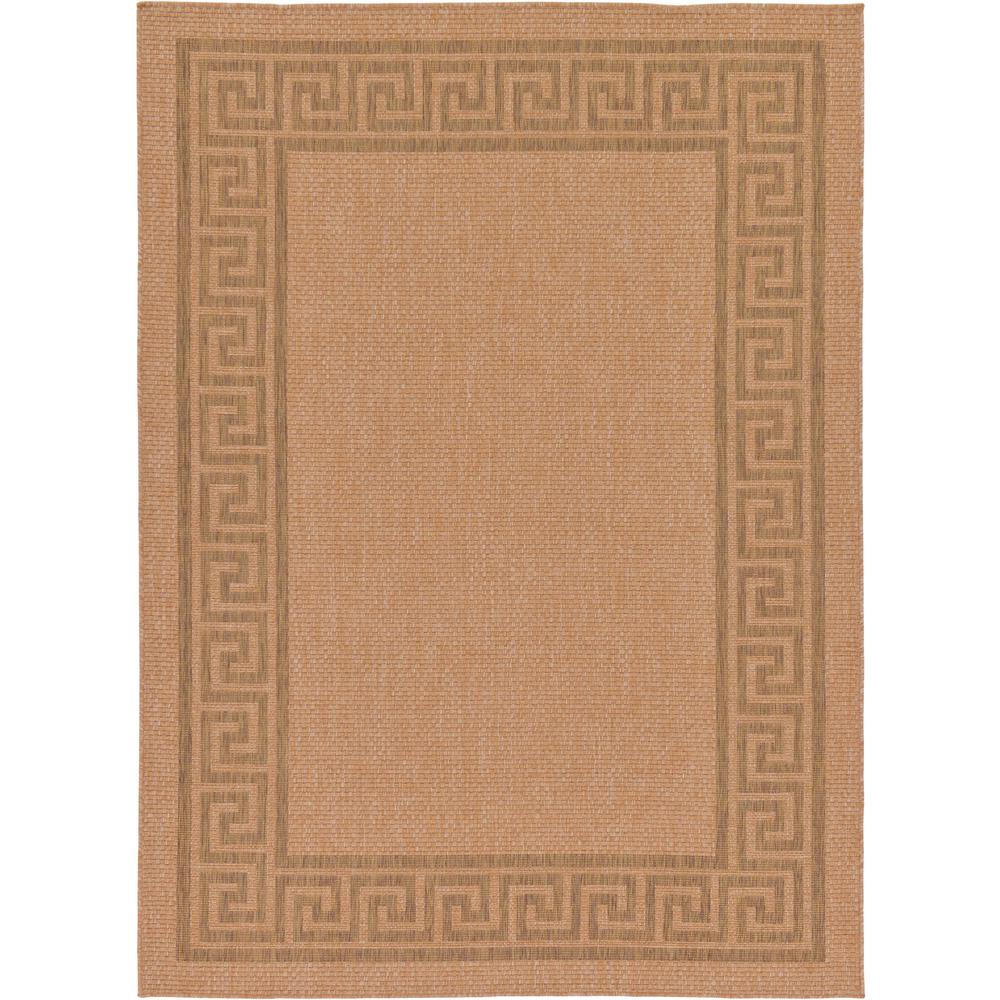 Outdoor Greek Key Rug, Light Brown (7' 0 x 9' 7). Picture 1