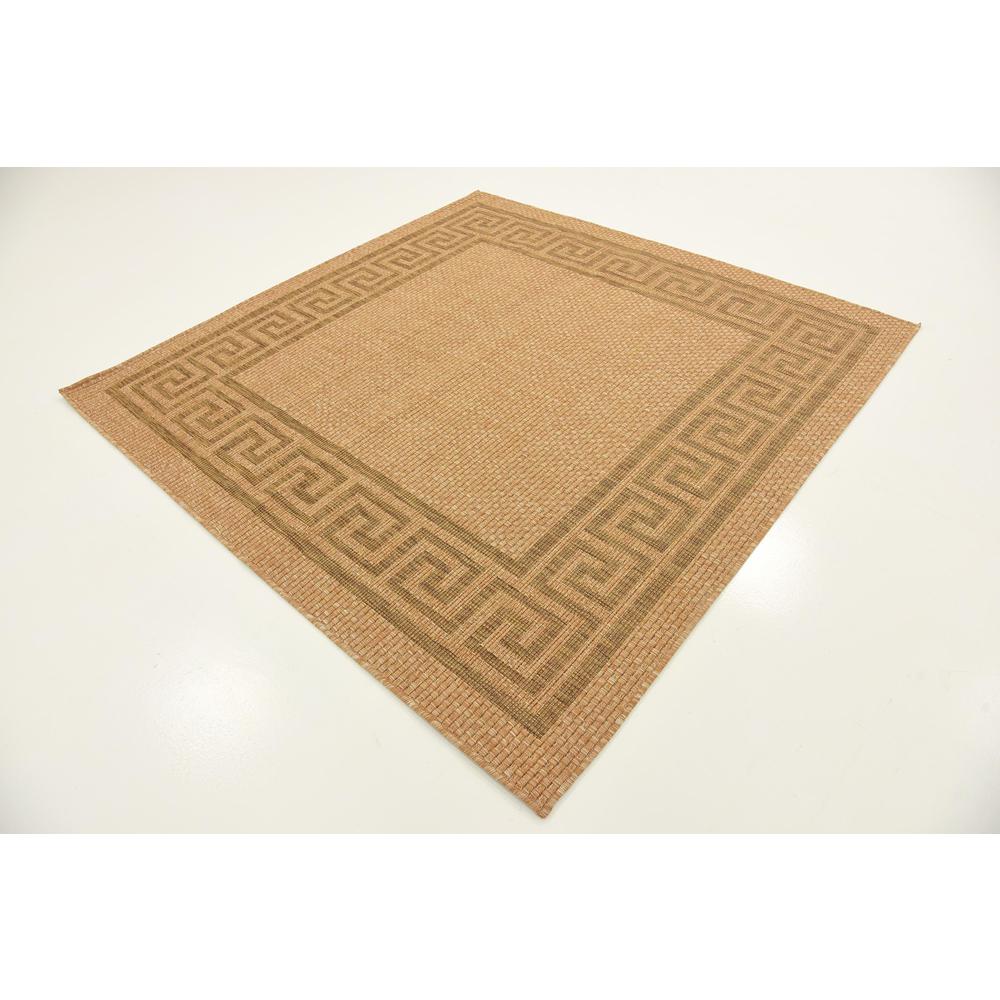 Outdoor Greek Key Rug, Light Brown (6' 0 x 6' 0). Picture 3