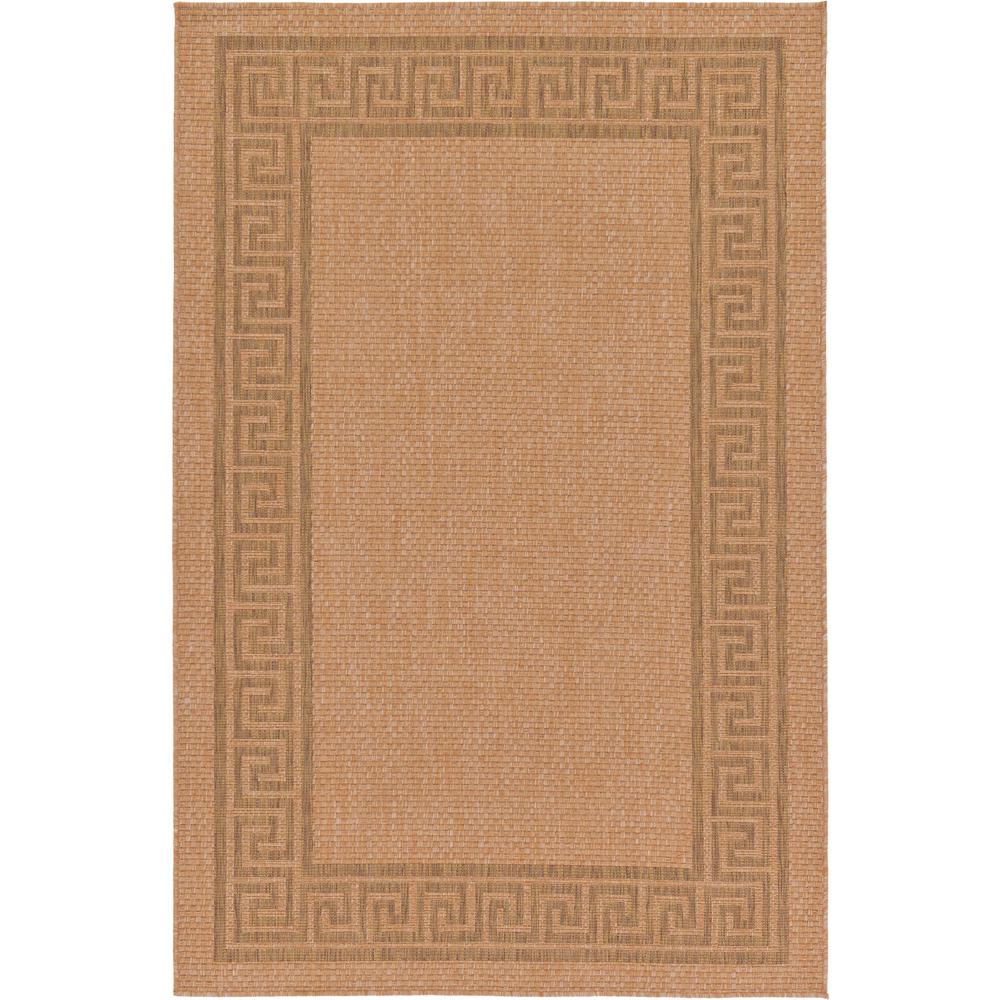 Outdoor Greek Key Rug, Light Brown (5' 3 x 8' 0). Picture 1