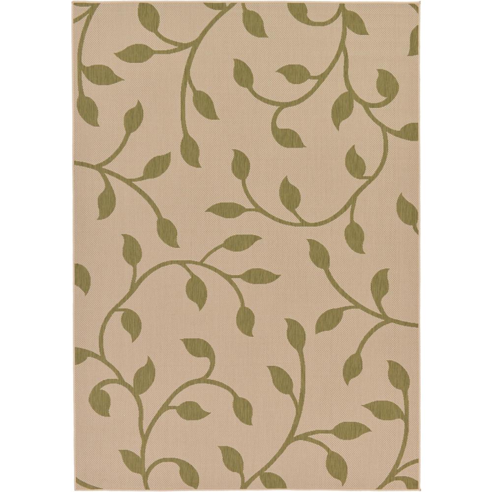 Outdoor Botanical Rug, Green (7' 0 x 10' 0). Picture 1