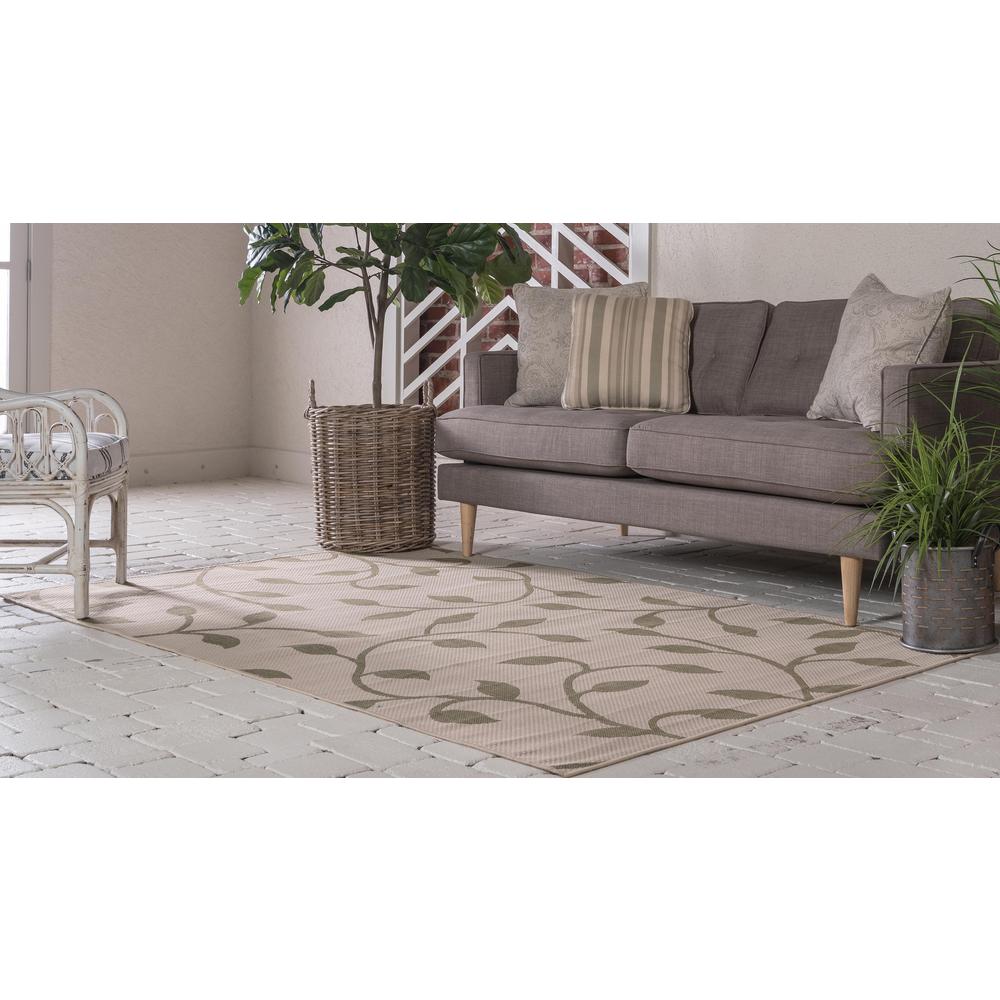 Outdoor Botanical Rug, Green (7' 0 x 10' 0). Picture 3