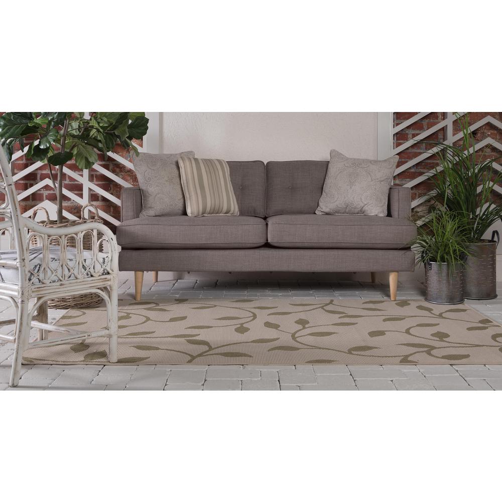 Outdoor Botanical Rug, Green (7' 0 x 10' 0). Picture 4