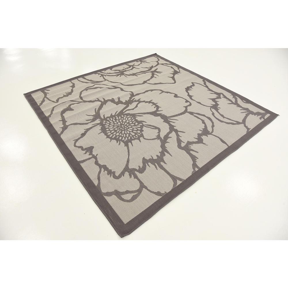 Outdoor Rose Rug, Gray (6' 0 x 6' 0). Picture 3