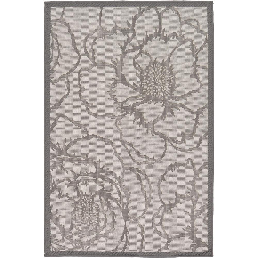 Outdoor Rose Rug, Gray (3' 3 x 5' 0). Picture 1