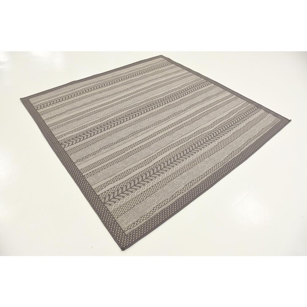 Outdoor Lines Rug, Gray (6' 0 x 6' 0). Picture 3