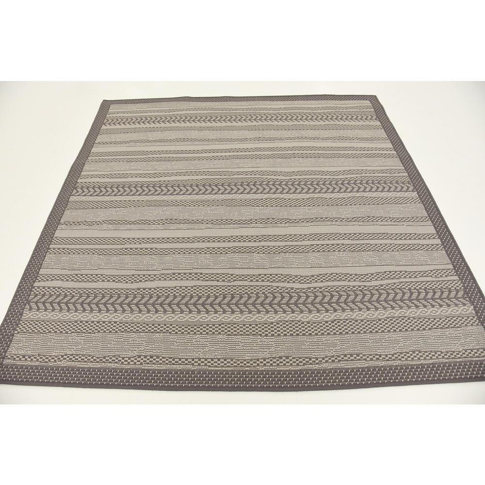 Outdoor Lines Rug, Gray (6' 0 x 6' 0). Picture 4