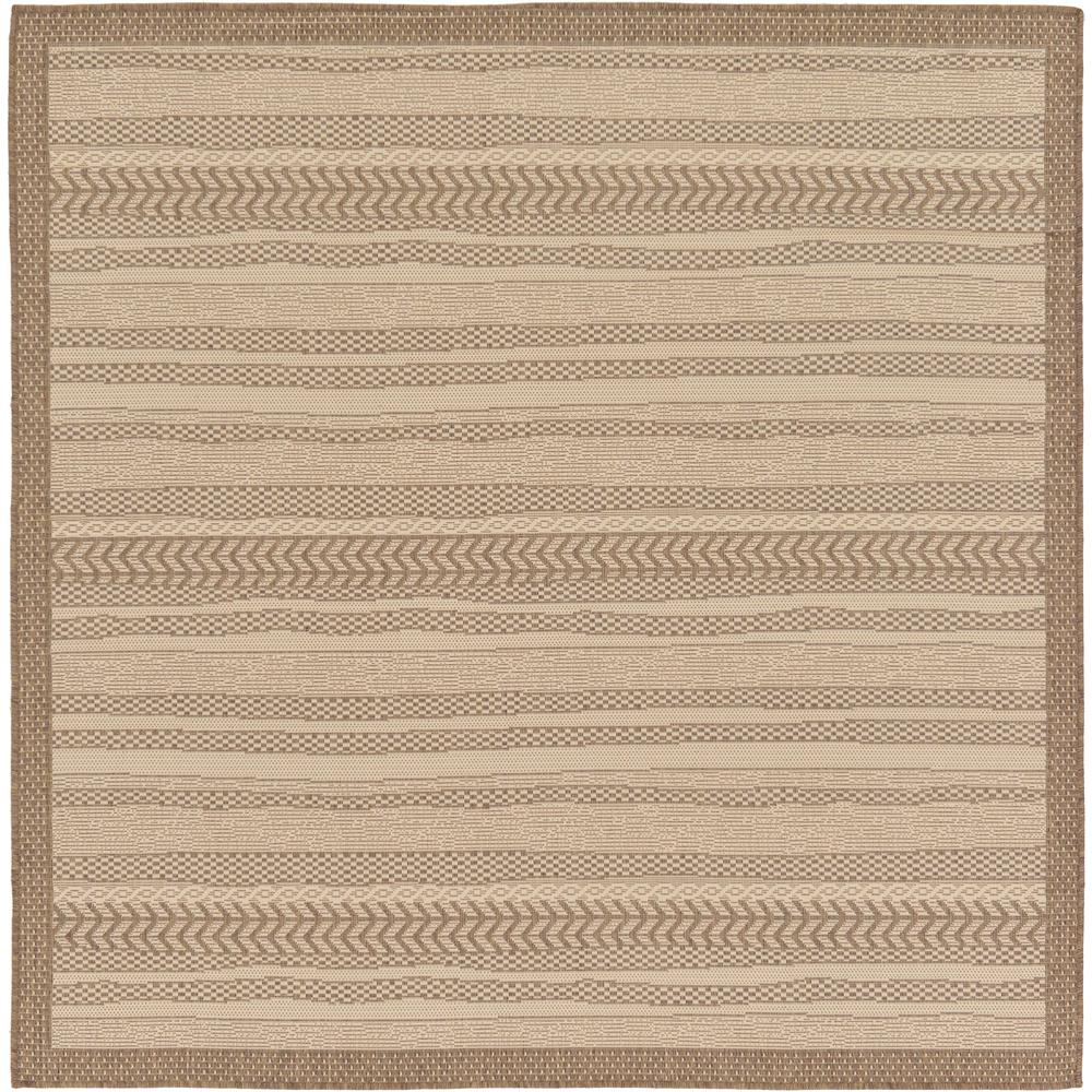 Outdoor Lines Rug, Brown (6' 0 x 6' 0). Picture 1