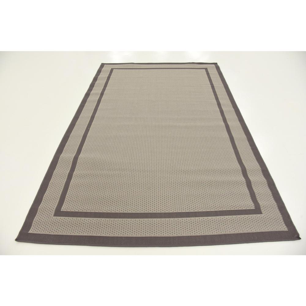 Outdoor Border Rug, Gray (5' 3 x 8' 0). Picture 4