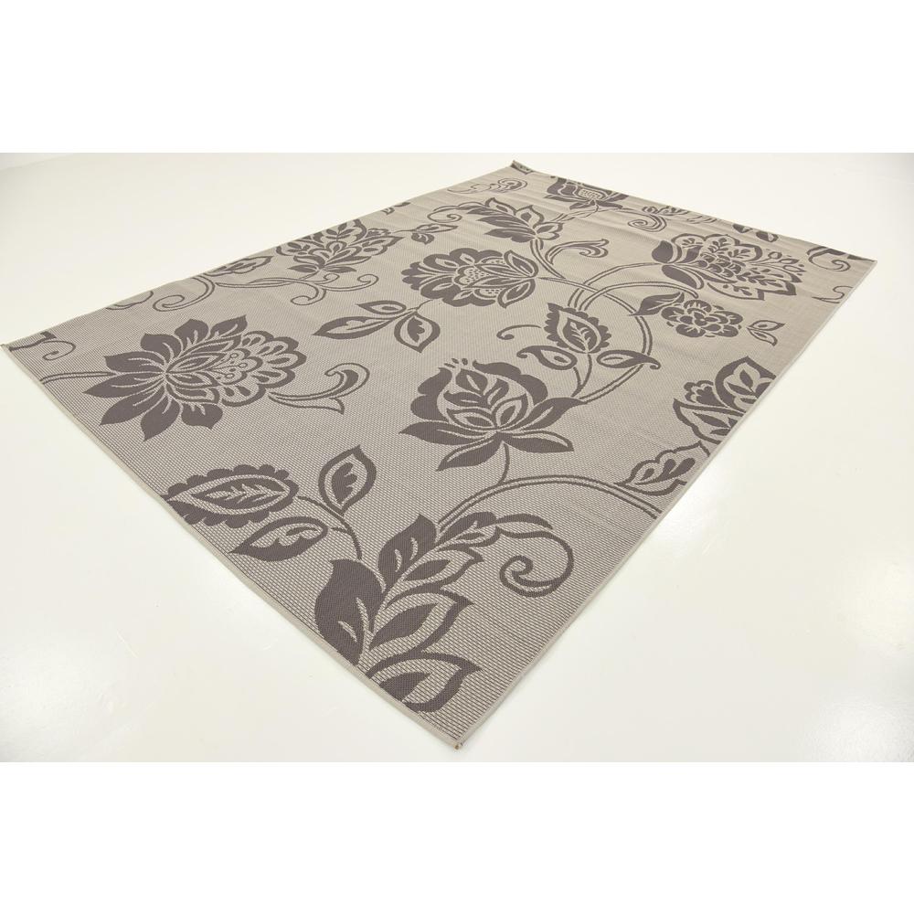 Outdoor Floral Rug, Gray (7' 0 x 10' 0). Picture 3