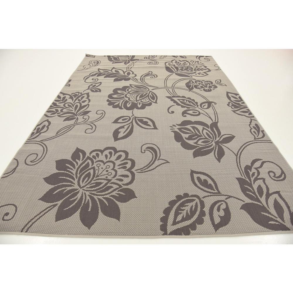 Outdoor Floral Rug, Gray (7' 0 x 10' 0). Picture 4