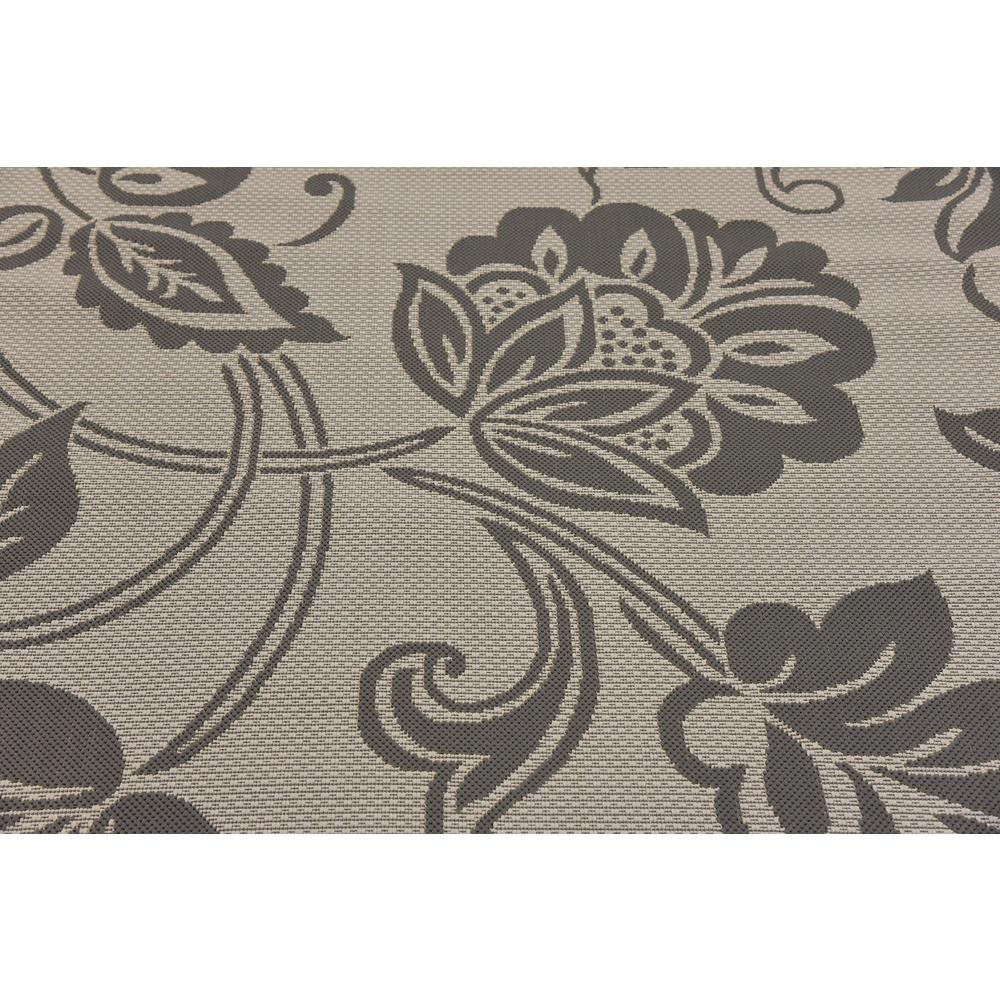 Outdoor Floral Rug, Gray (6' 0 x 6' 0). Picture 5