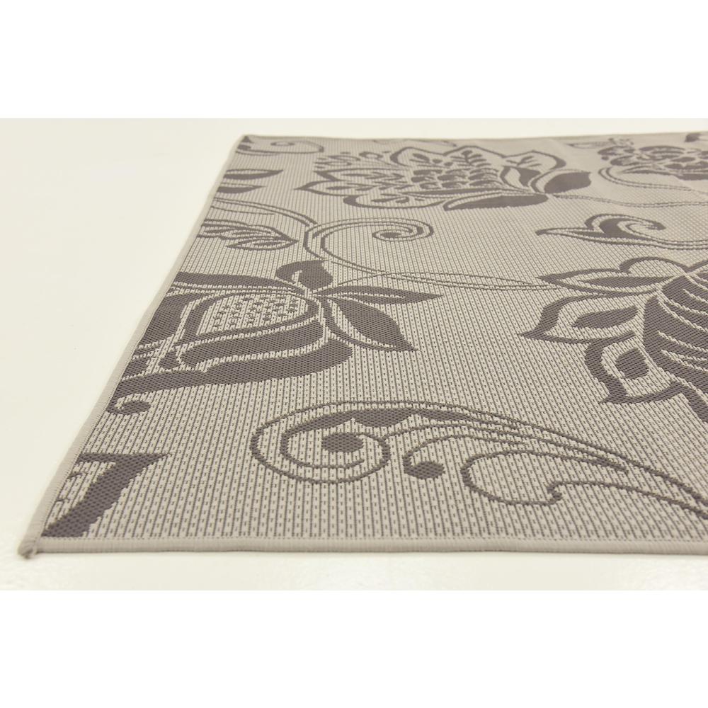 Outdoor Floral Rug, Gray (5' 3 x 8' 0). Picture 6