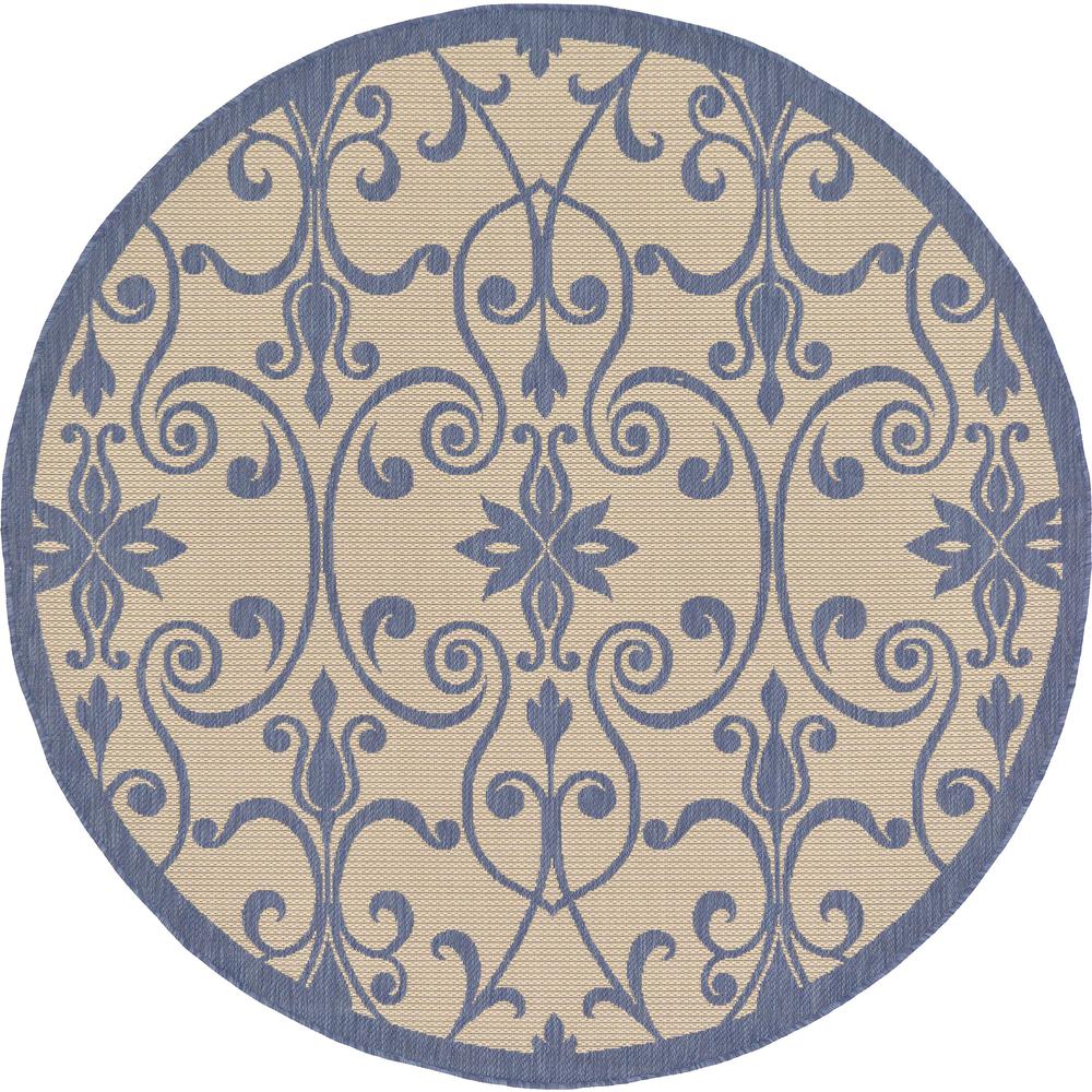 Outdoor Gate Rug, Blue (6' 0 x 6' 0). Picture 1