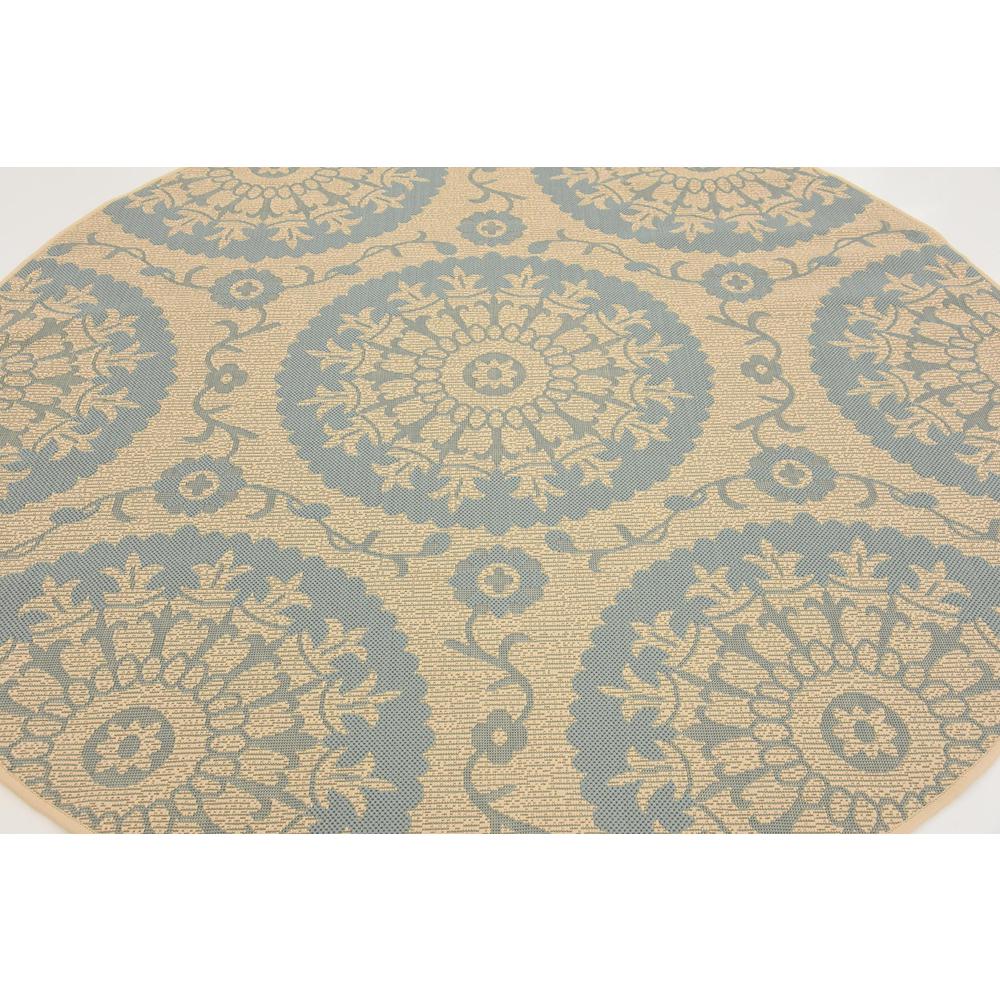 Outdoor Medallion Rug, Light Blue (6' 0 x 6' 0). Picture 4
