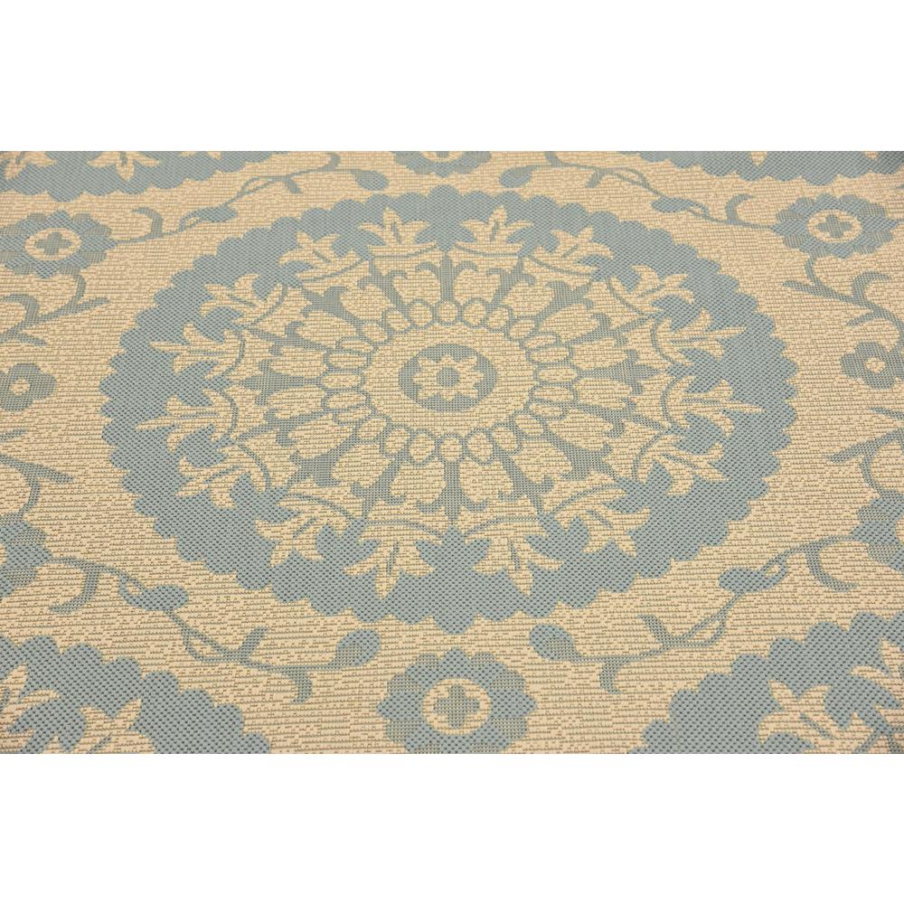 Outdoor Medallion Rug, Light Blue (6' 0 x 6' 0). Picture 5