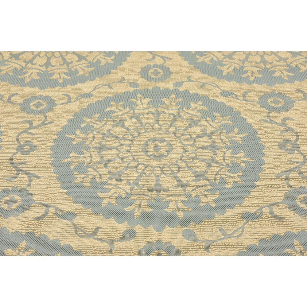 Outdoor Medallion Rug, Light Blue (5' 3 x 8' 0). Picture 6