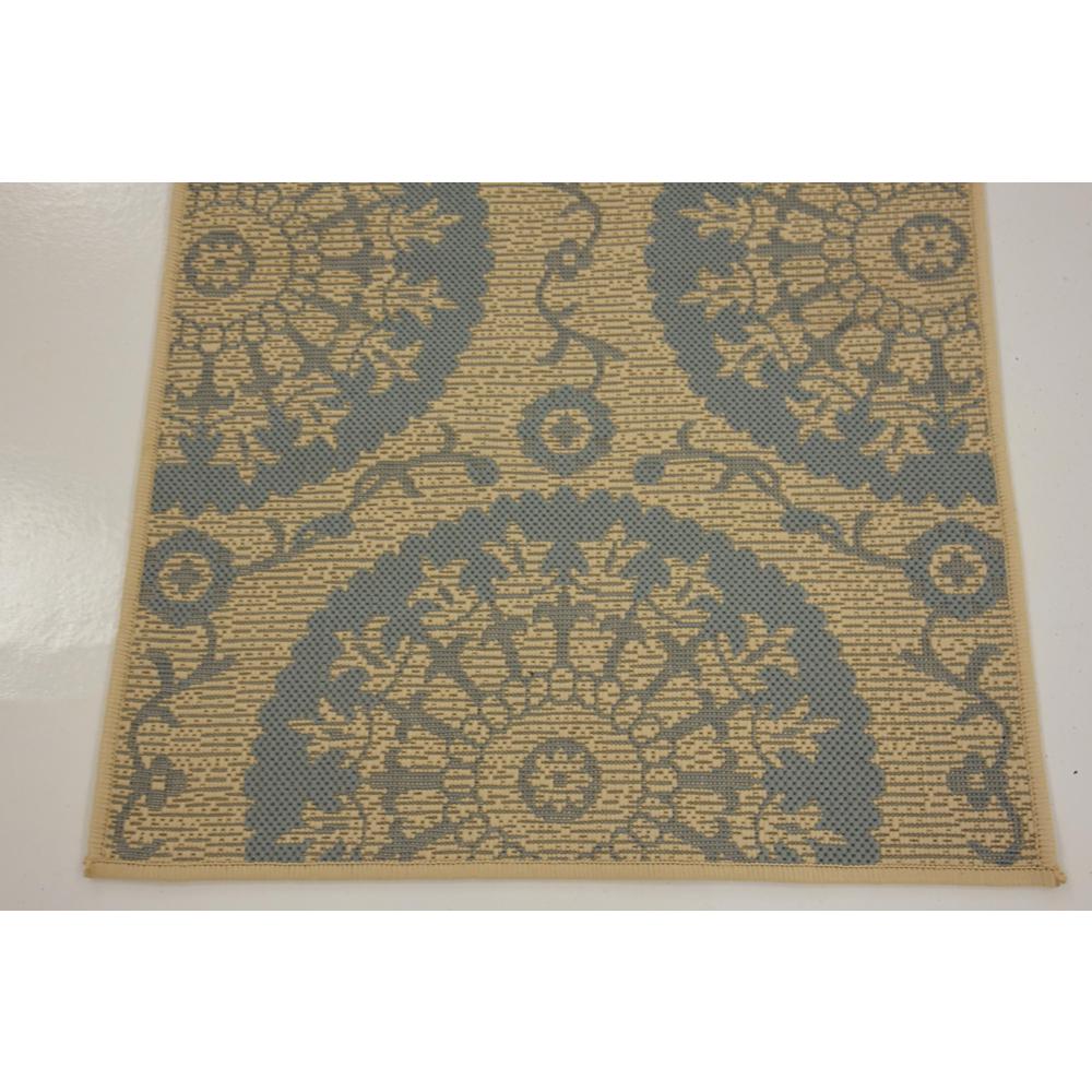Outdoor Medallion Rug, Light Blue (2' 2 x 6' 0). Picture 6