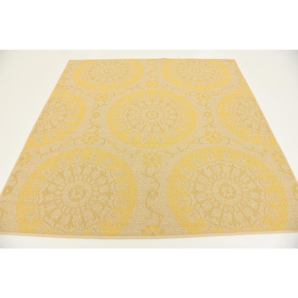 Outdoor Medallion Rug, Yellow (6' 0 x 6' 0). Picture 4