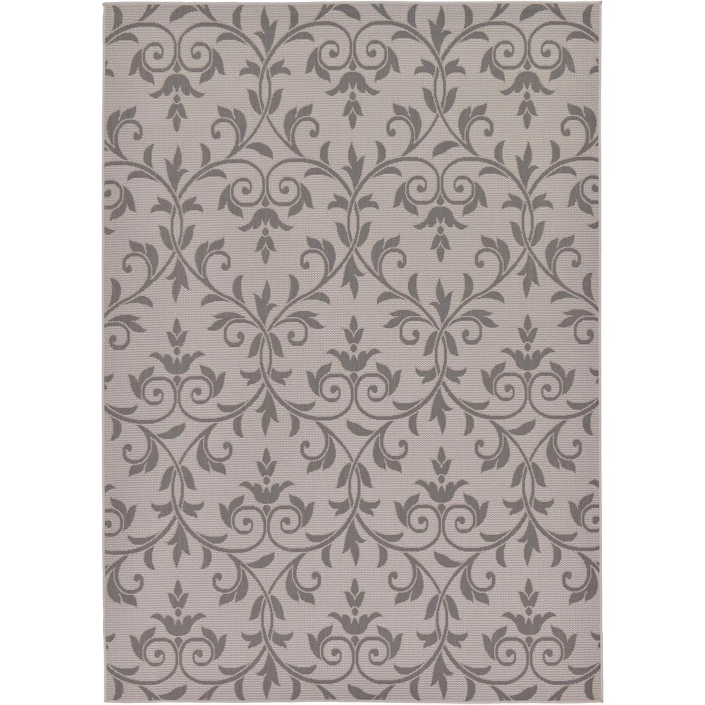 Outdoor Victorian Rug, Gray (7' 0 x 10' 0). Picture 1