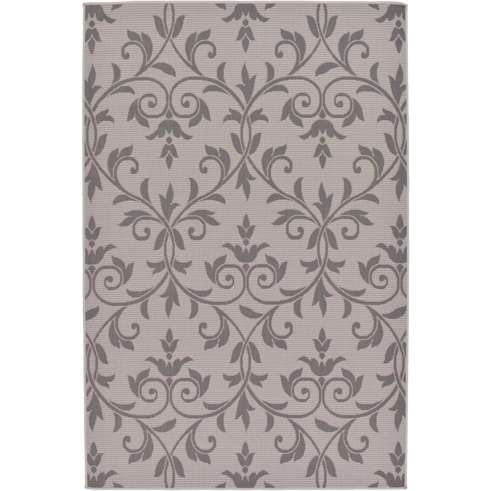 Outdoor Victorian Rug, Gray (5' 3 x 8' 0). Picture 1