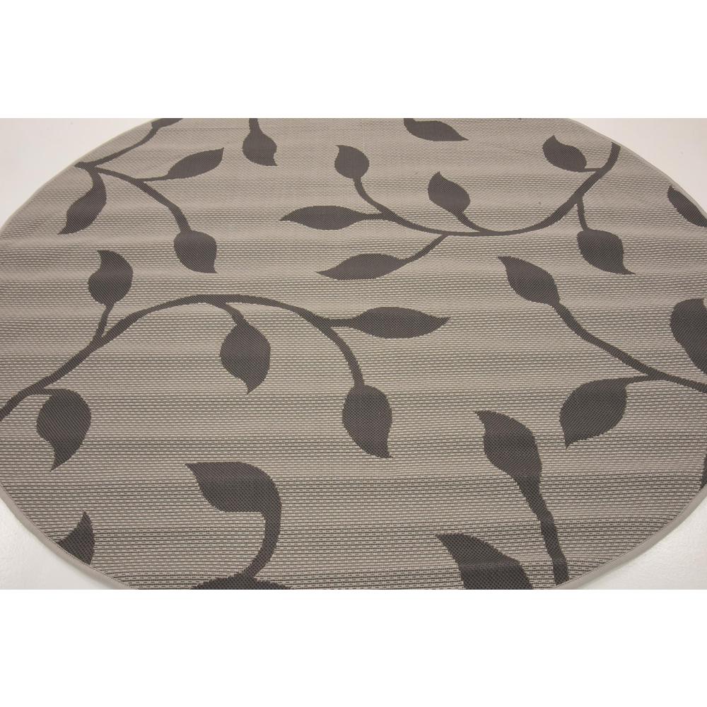 Outdoor Botanical Rug, Gray (6' 0 x 6' 0). Picture 4