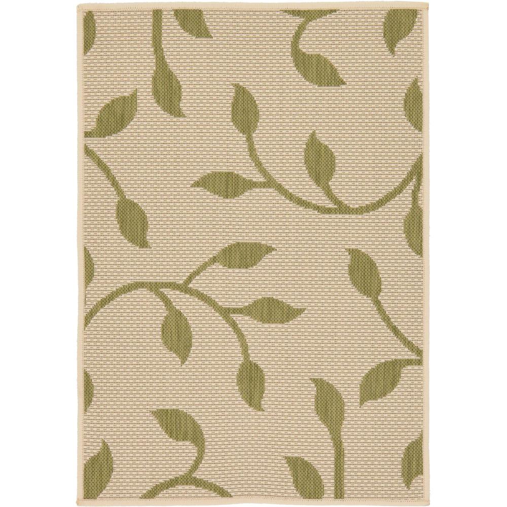 Outdoor Botanical Rug, Green (2' 2 x 3' 0). Picture 1