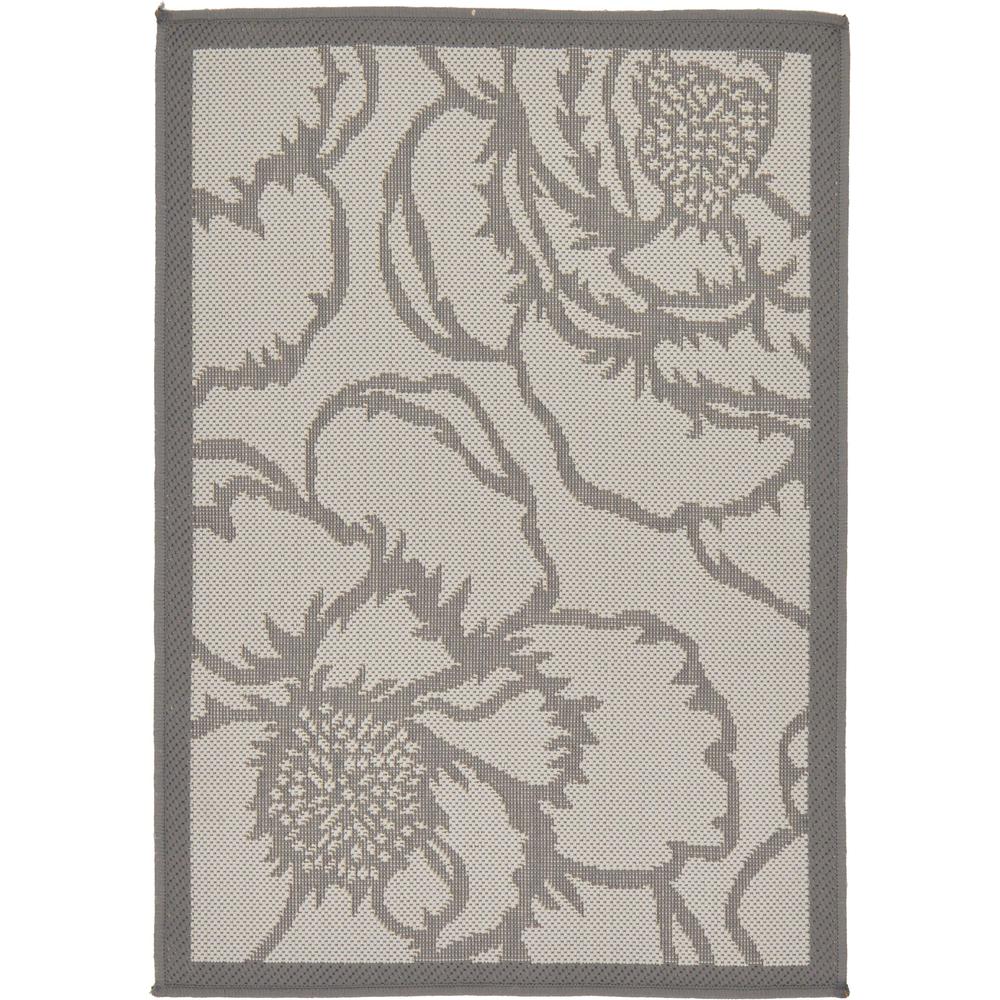 Outdoor Rose Rug, Gray (2' 2 x 3' 0). Picture 1