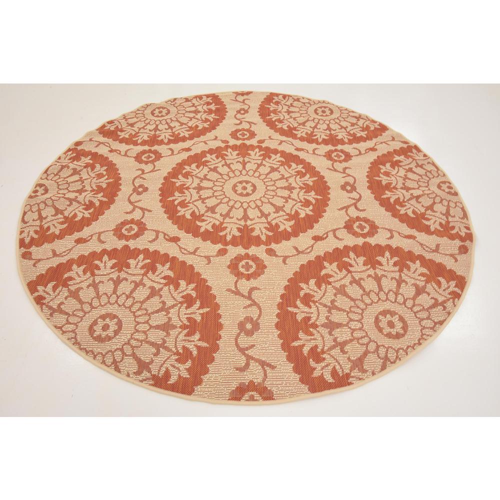 Outdoor Medallion Rug, Terracotta (6' 0 x 6' 0). Picture 3