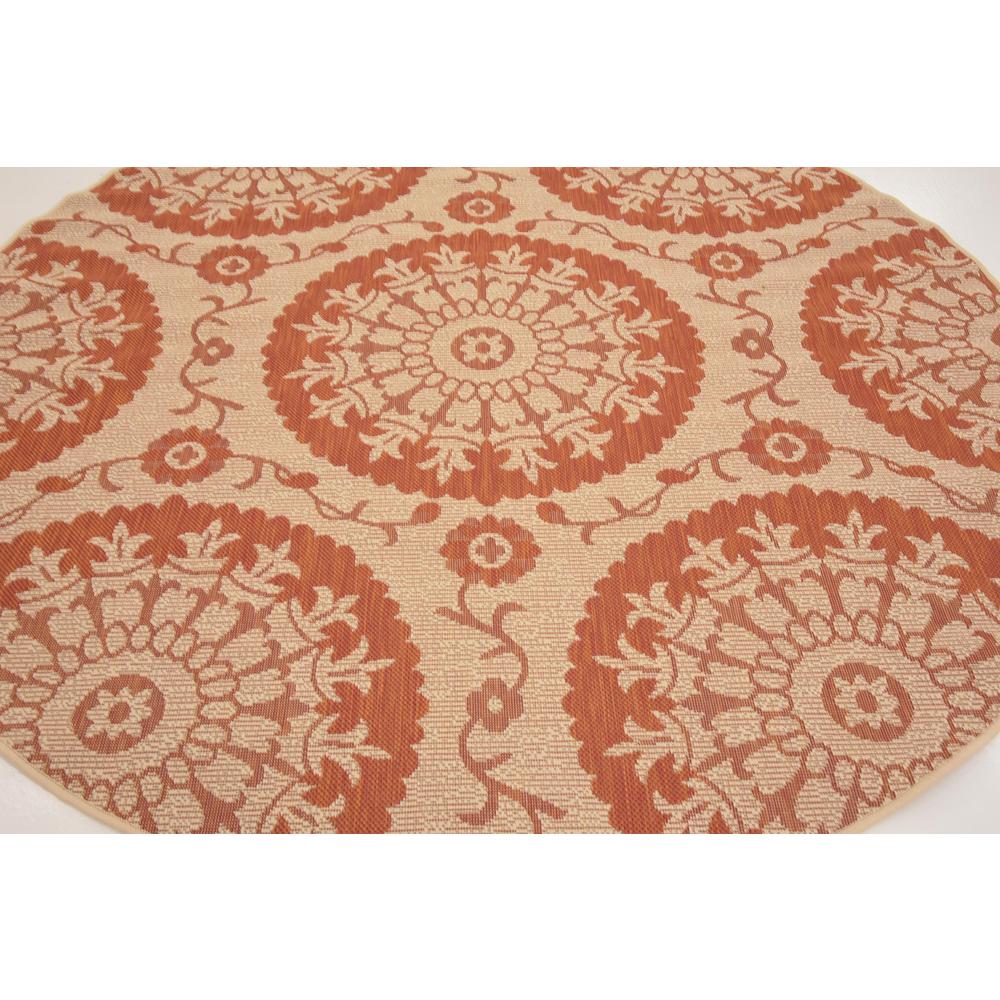 Outdoor Medallion Rug, Terracotta (6' 0 x 6' 0). Picture 4