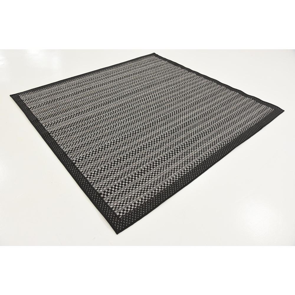 Outdoor Checkered Rug, Gray (6' 0 x 6' 0). Picture 3