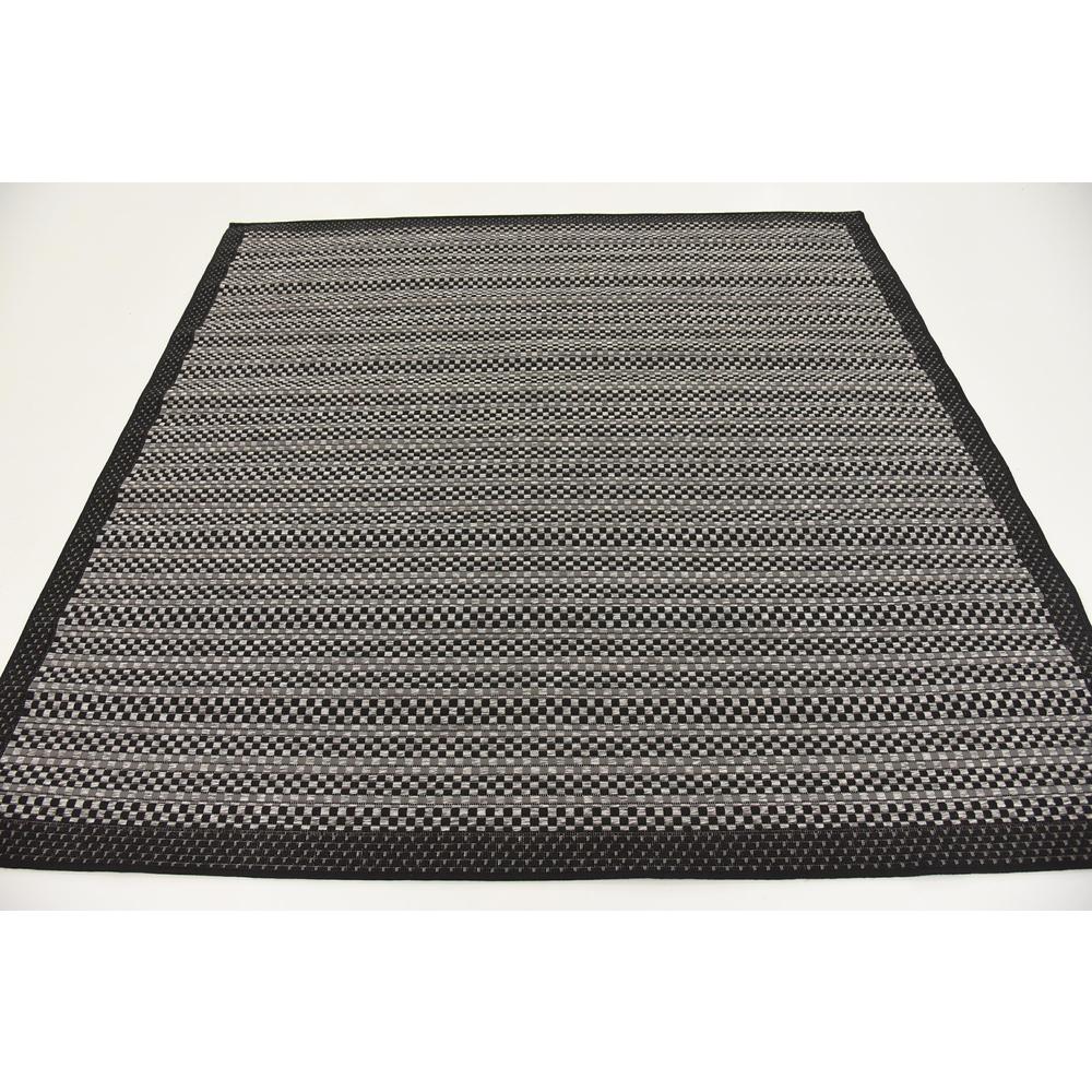 Outdoor Checkered Rug, Gray (6' 0 x 6' 0). Picture 4