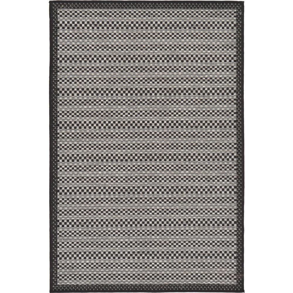 Outdoor Checkered Rug, Gray (3' 3 x 5' 0). Picture 1