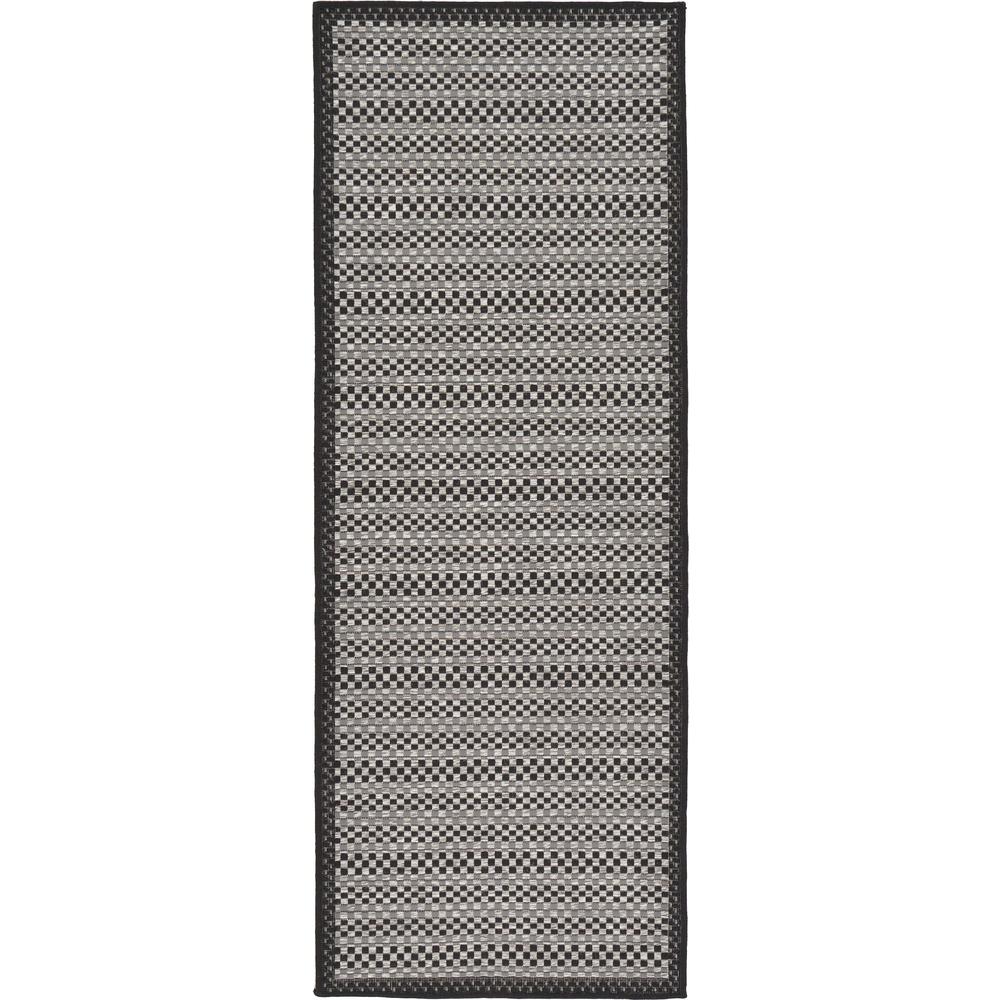 Outdoor Checkered Rug, Gray (2' 2 x 6' 0). Picture 1