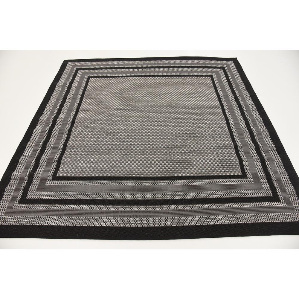 Outdoor Multi Border Rug, Gray (6' 0 x 6' 0). Picture 4