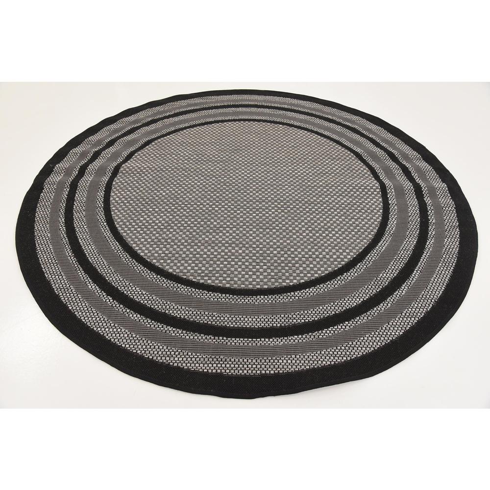 Outdoor Multi Border Rug, Gray (6' 0 x 6' 0). Picture 3